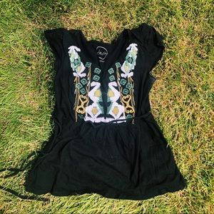 INC black tee with tie